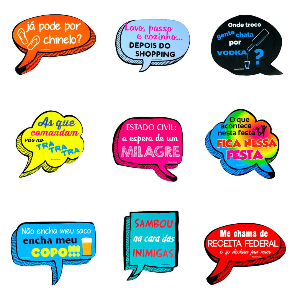Plaquinhas Divertidas Festa Nº20 Balada C 07 Pe§as Central 25 Plaquinhas Divertidas Festa Nº02 Balada C 09 Pe§as