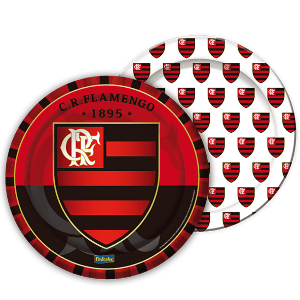 Prato Descartável Flamengo C/8 Unidades - Mundo 25