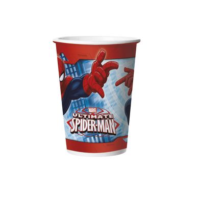 Copo-De-Papel-Ultimate-Spiderman-330ml-C8-Unidades- Copo-De-Papel-Ultimate-Spiderman-330ml-C8-Unidades-