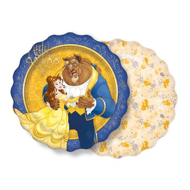 Prato-Redondo-18cm-A-Bela-E-A-Fera-C-8-Unidades Prato-Redondo-18cm-A-Bela-E-A-Fera-C-8-Unidades