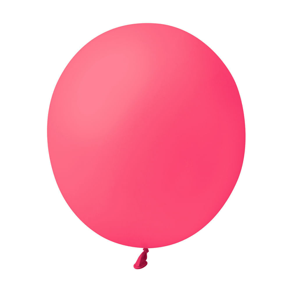 Balão Liso N°7 Rosa Shock com 50 un SÃO ROQUE