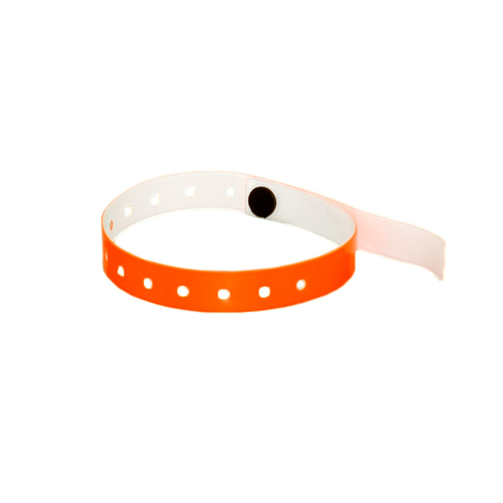 Pulseira De Identif. Plástica C/50 Unidades Laranja