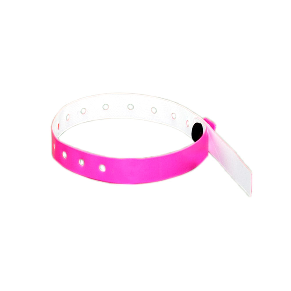 Pulseira De Identif. Plástica C/50 Unidades Rosa