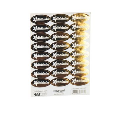 Etiqueta-Adesiva-Novocard-Felicidades-Dourado-C48-Unidades Etiqueta-Adesiva-Novocard-Felicidades-Dourado-C48-Unidades