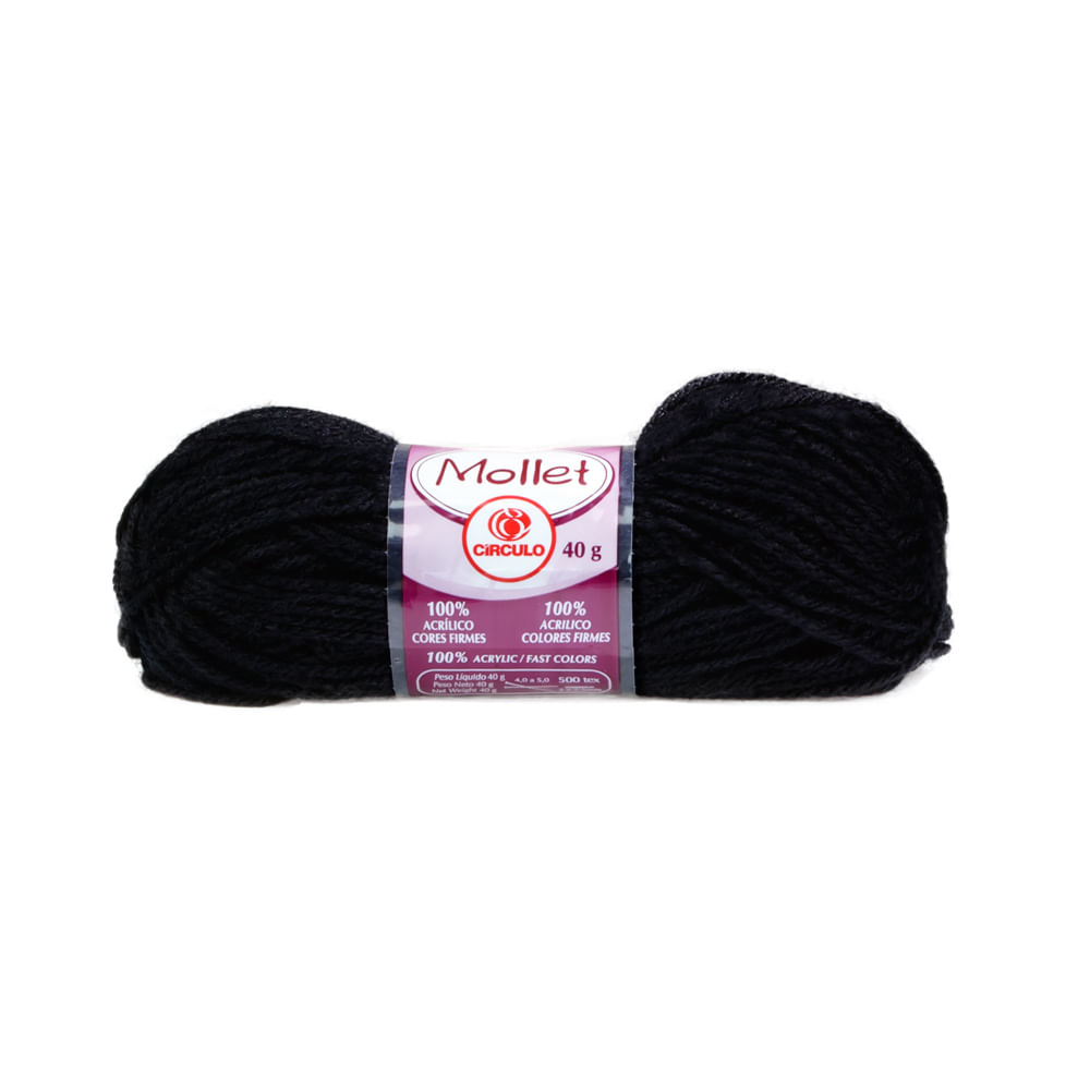 Lã Mollet Círculo 40gr C/80 Metros Cores Sólidas