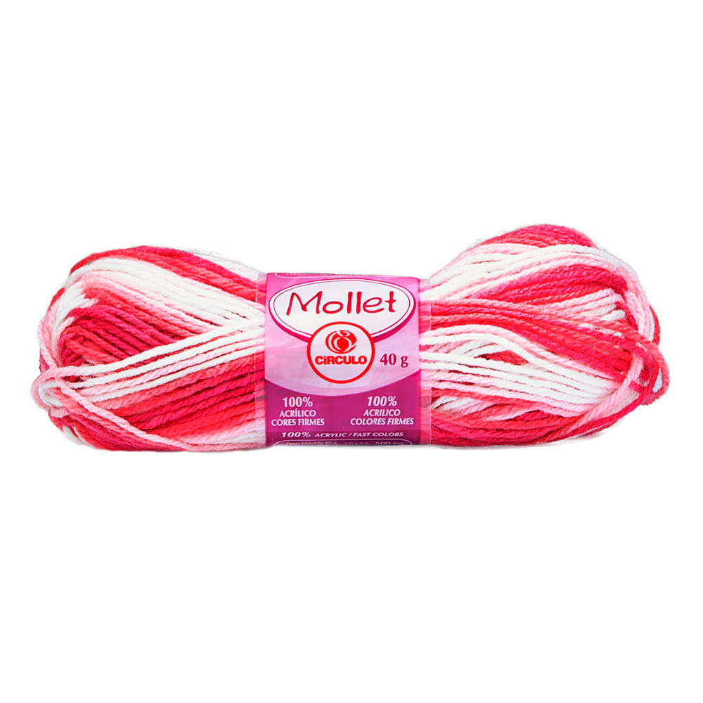 Lã Mollet Círculo 40gr C/80 Metros Multicor