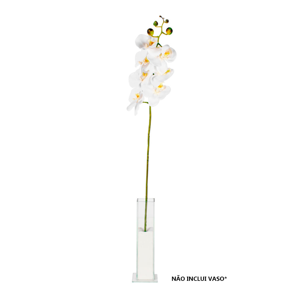 Orquídea Branca Aveludada Pequena X8 77cm C/12 Dúzias - Mundo 25