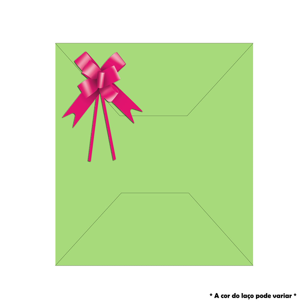 Saco Para Presente 45x59cm C/1 Unidade Verde C/laço Rosa