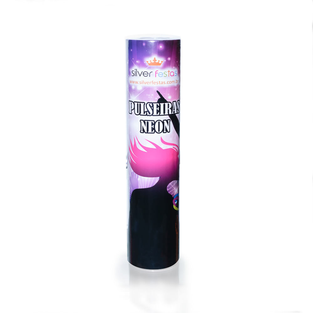 Pulseiras Neon Brilha Escuro SilverFestas Brilha Tubo 100Un
