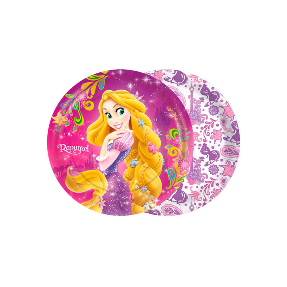 Prato Decorativo 18cm Rapunzel C/08 Unidades