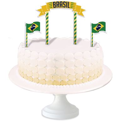 Festas - Temática Copa do Mundo Topo de bolo – Mundo 25