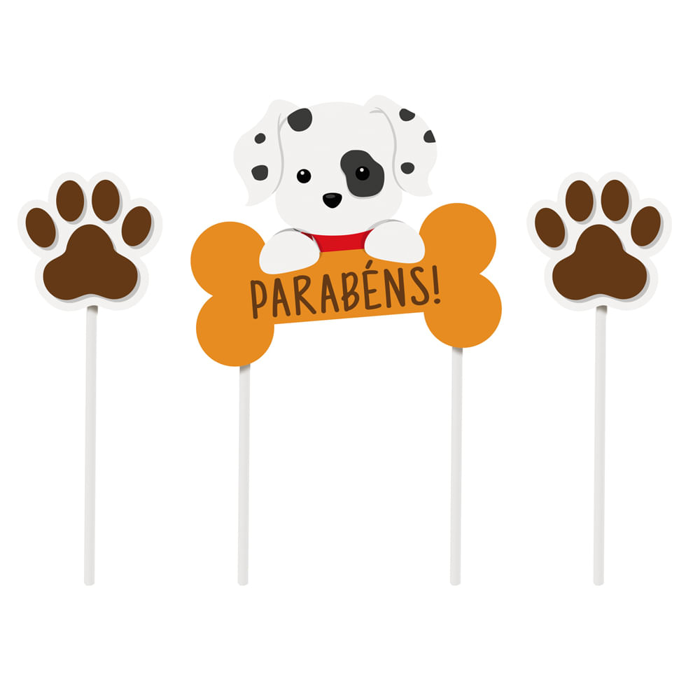 Kit Topo De Bolo Cromus Espeto Cachorrinhos C 02 Unidades Mundo 25 Kit Topo De Bolo Cromus Espeto Cachorrinhos C 02 Unidades Mundo 25