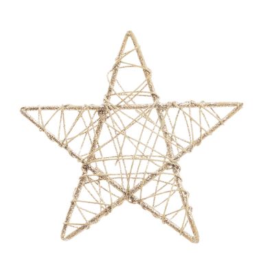 Estrela Decorativa De Rattan Vazada C/20cm - Unidade NUDE