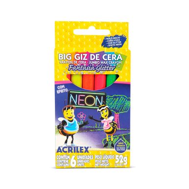 Big-giz-de-cera-neon-acrilex-com-6-cores