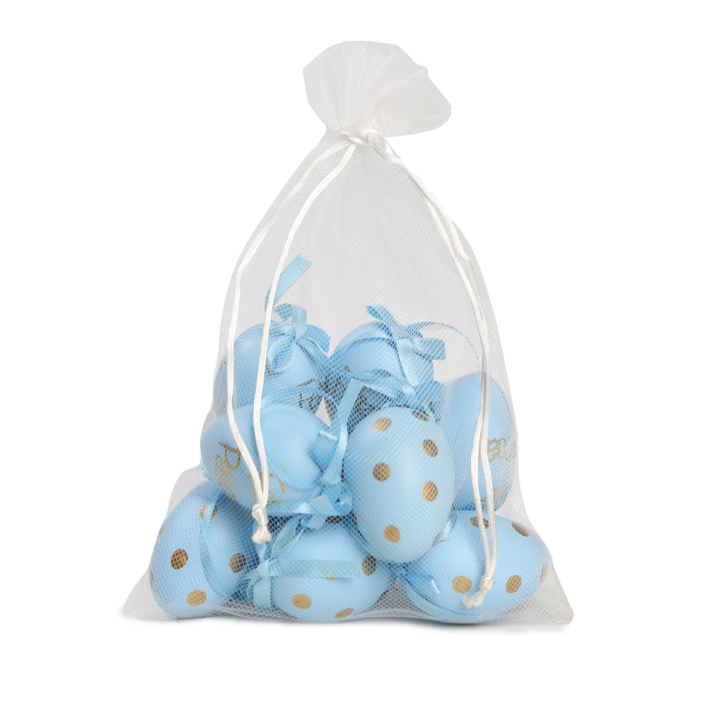 SACO VOAL OVO CODORNA PASCOA AZC/OUR (PICOLE) JG C/9 PC - Cromus