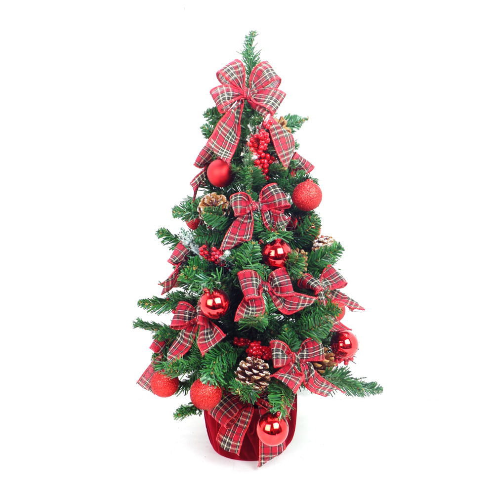 Mini Árvore De Natal Decorada 60cm Base Veludo Poás Mickey - Mundo 25