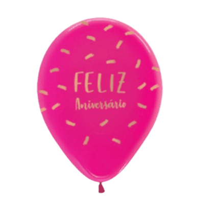 Balão Feliz Aniversário Serpentina R12 50 Unid Balloons 39001830 FUCSIA Balão Feliz Aniversário Serpentina R12 50 Unid Balloons 39001830 FUCSIA