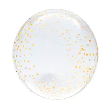 Balão Bolha Transparente Decorada 20 Polegadas 1un Balloons 39002162 MINI CONFETTI AMARELO