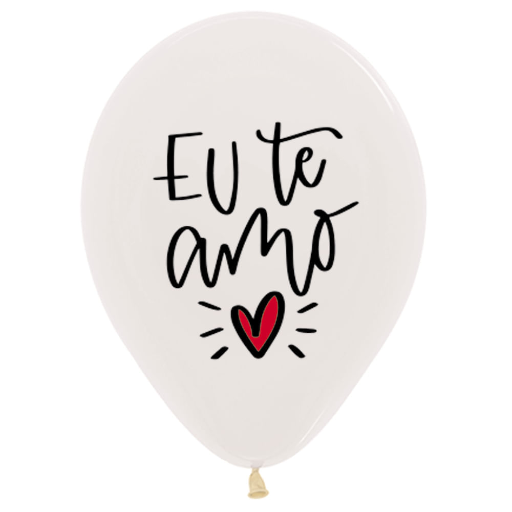Balão Látex R12 Romântico Eu Te Amo 50 Unid Balloons