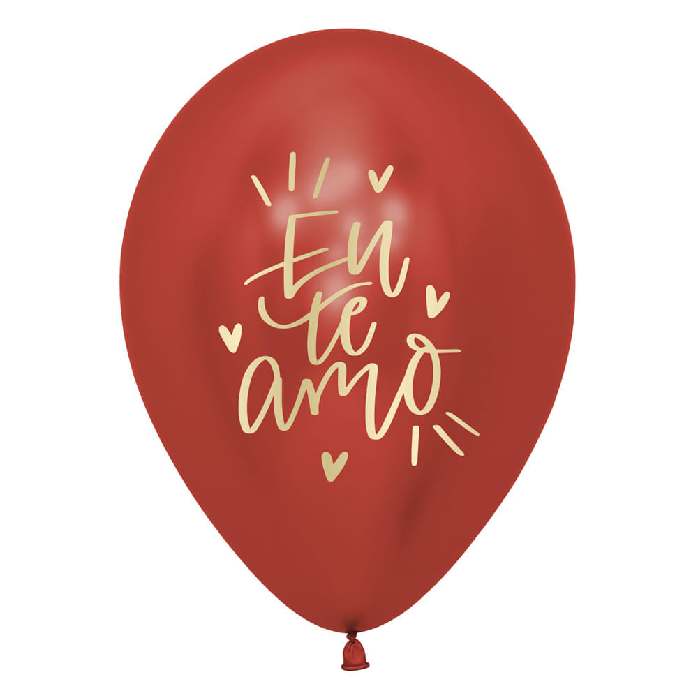 Balão Látex R12 Romântico Eu Te Amo 50 Unid Balloons