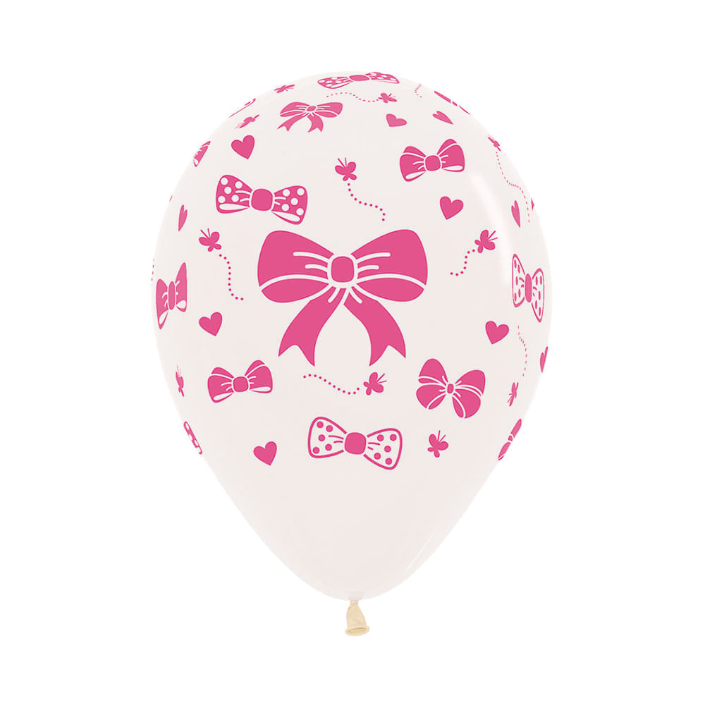 Balão Laços Rosa Impressão 360º R12 12un 39001235 Balloons