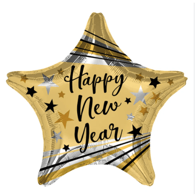 Balao Metalizado Estrela Happy New Year 18 Balao Metalizado Estrela Happy New Year 18