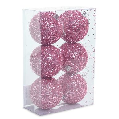 Jogo de Bolas Decorativa Vermelha Texturizada/Glitter - 8cm