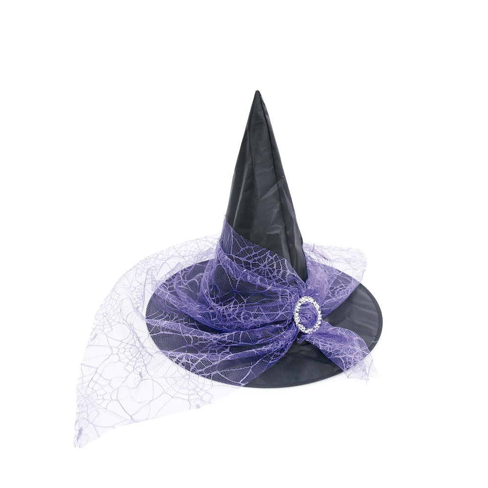 Chapéu Cinto da Bruxa Halloween - Roxo - 1 unidade - Cromus