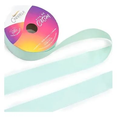 Fita Cetim Cinderela 38mm com 50 Metros 2 VERDE AGUA 50 METROS Fita Cetim Cinderela 38mm com 50 Metros 2 VERDE AGUA 50 METROS