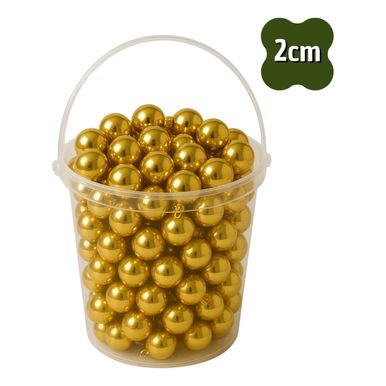 Kit 72 Bolas de Natal Lisa Brilhante Ouro com 2cm Premium OURO 2CM Kit 72 Bolas de Natal Lisa Brilhante Ouro com 2cm Premium OURO 2CM