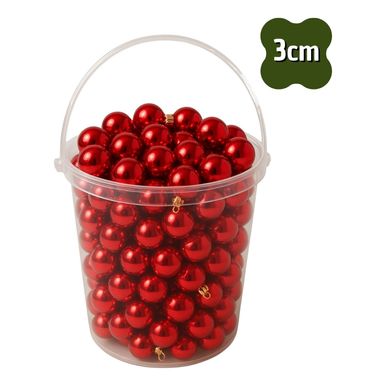 Kit 24 Bolas de Natal Lisa Brilhante Vermelha com 3cm Premium VERMELHA 3CM Kit 24 Bolas de Natal Lisa Brilhante Vermelha com 3cm Premium VERMELHA 3CM