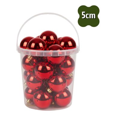 Kit 24 Bolas de Natal Lisa Brilhante Vermelha com 5cm Premium VERMELHA 5CM Kit 24 Bolas de Natal Lisa Brilhante Vermelha com 5cm Premium VERMELHA 5CM